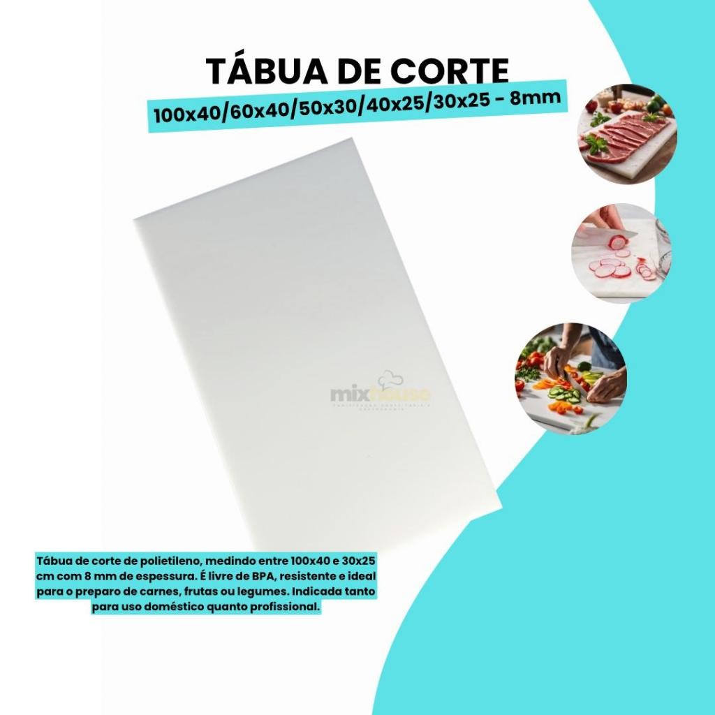 Tabuas De Corte Antibacteriana 8MM Polietileno Profissional Carnes Legumes DIVERSOS TAMANHOS