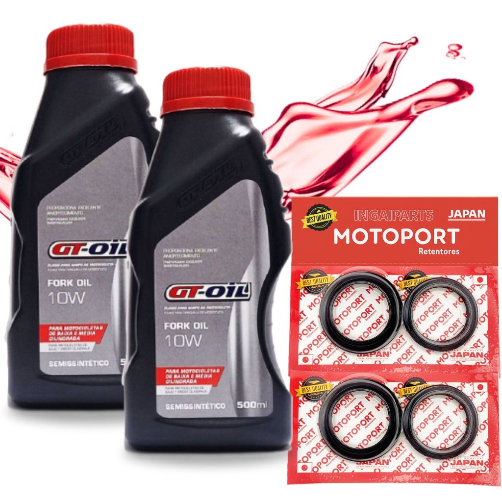 Óleo da Bengala Mt 03 / Yzf R3 / Mt 07 / Mt 09 Gt Oil 10w + Retentores e Guarda Pó em Oferta na Shopee