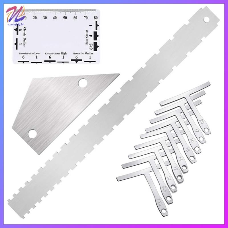 1 Conjunto Kit De Ferramentas De Medição Luthier Guitarra Régua Corda Inferior Medidor Raio Acessórios