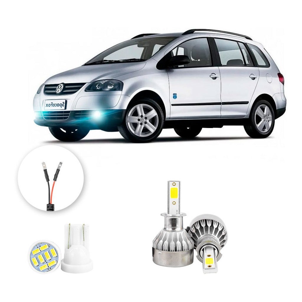 Lampada Farol Milha Led Volkswagen Spacefox 06 A 09 20000lm