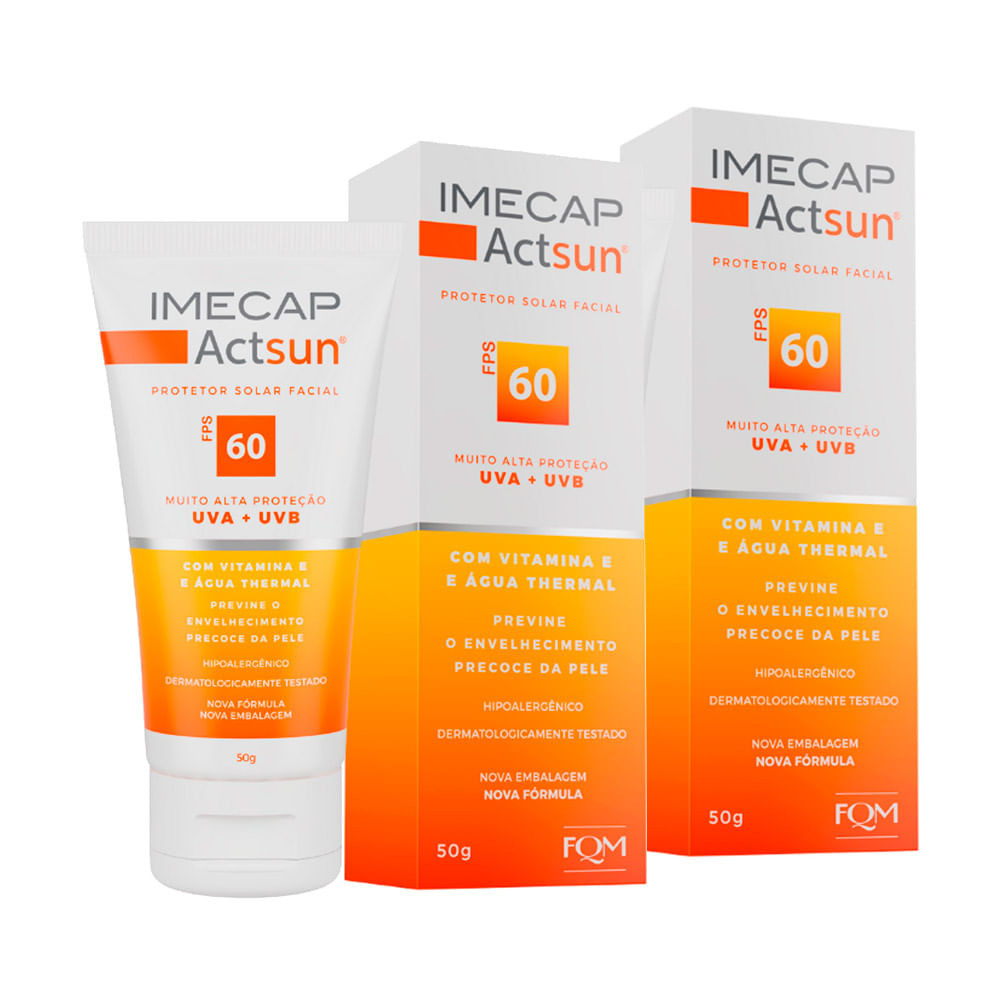 Kit 2 Protetor Solar Imecap Actsun FPS 60 50g - Beauty