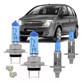 Kit Lâmpadas Super Branca Meriva 2005 2006 2007 2008 2009 10 H7 H1 T10 em Oferta na Shopee