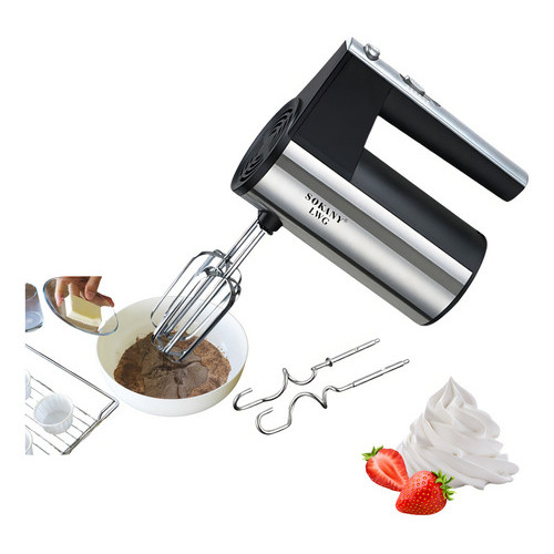 Batedeira Planetária Elétrica Inox De Mão Profissional -5 velocidades -300W -127 Volts