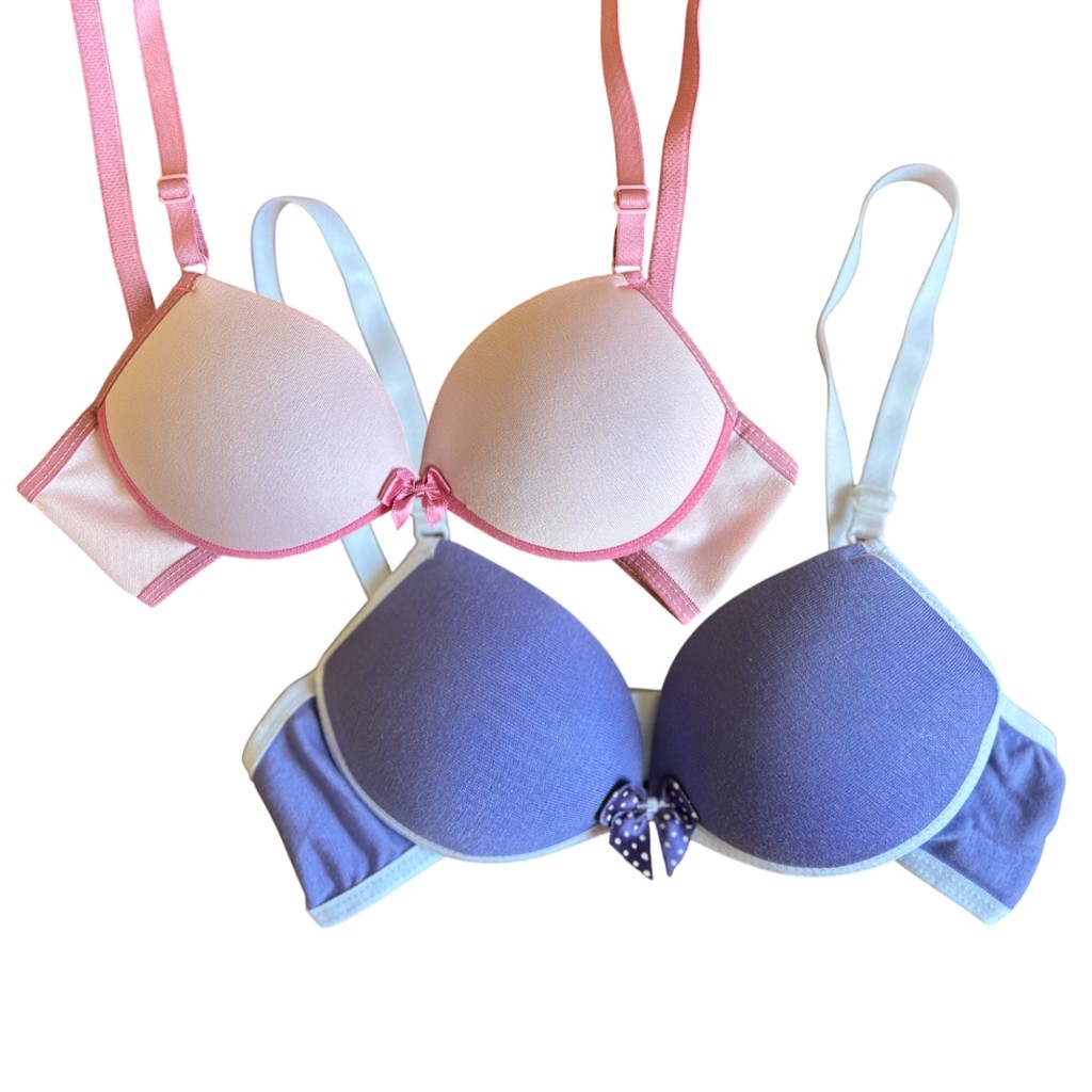 Kit 2 Sutiã 8 a 14 Anos Menina Moça com Bojo Liso Confortável Infantil Juvenil