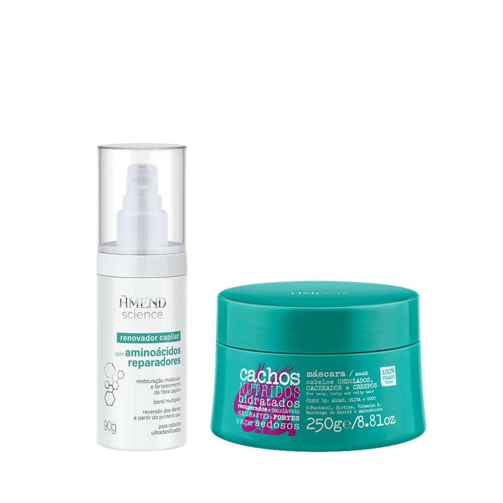 Amend Cachos Masc 250ml + Science Bond Repair Renovador Capilar 90ml
