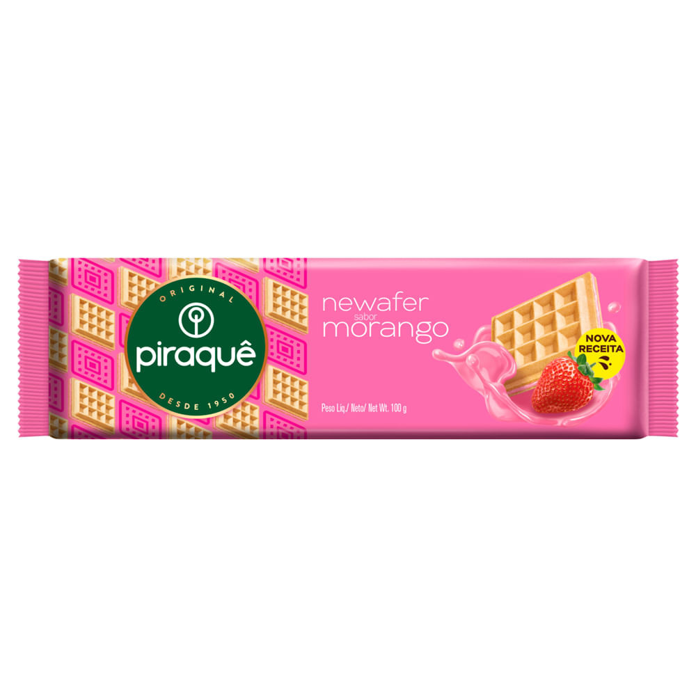 Biscoito Piraquê Newafer Sabor Morango 100g - Food & Beverages
