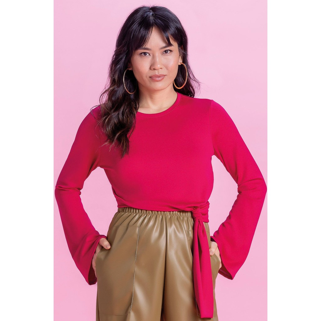Blusa Feminina com Amarração Lateral Marialícia  Rosa - Women Clothes