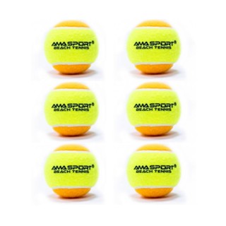 Bola de Beach Tennis Ama Sport - Pac com 6 unidades em Oferta na Shopee