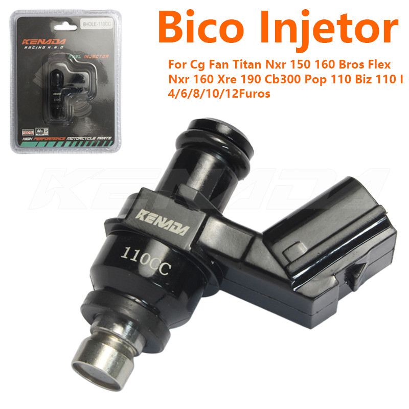 KENADA RACING Bico Injetor Cg Fan Titan Nxr 150 160 Bros Flex Nxr 160 Xre 190 Cb300 Pop 110 Biz 110 I 6/8/10/12 Furos em Oferta na Shopee