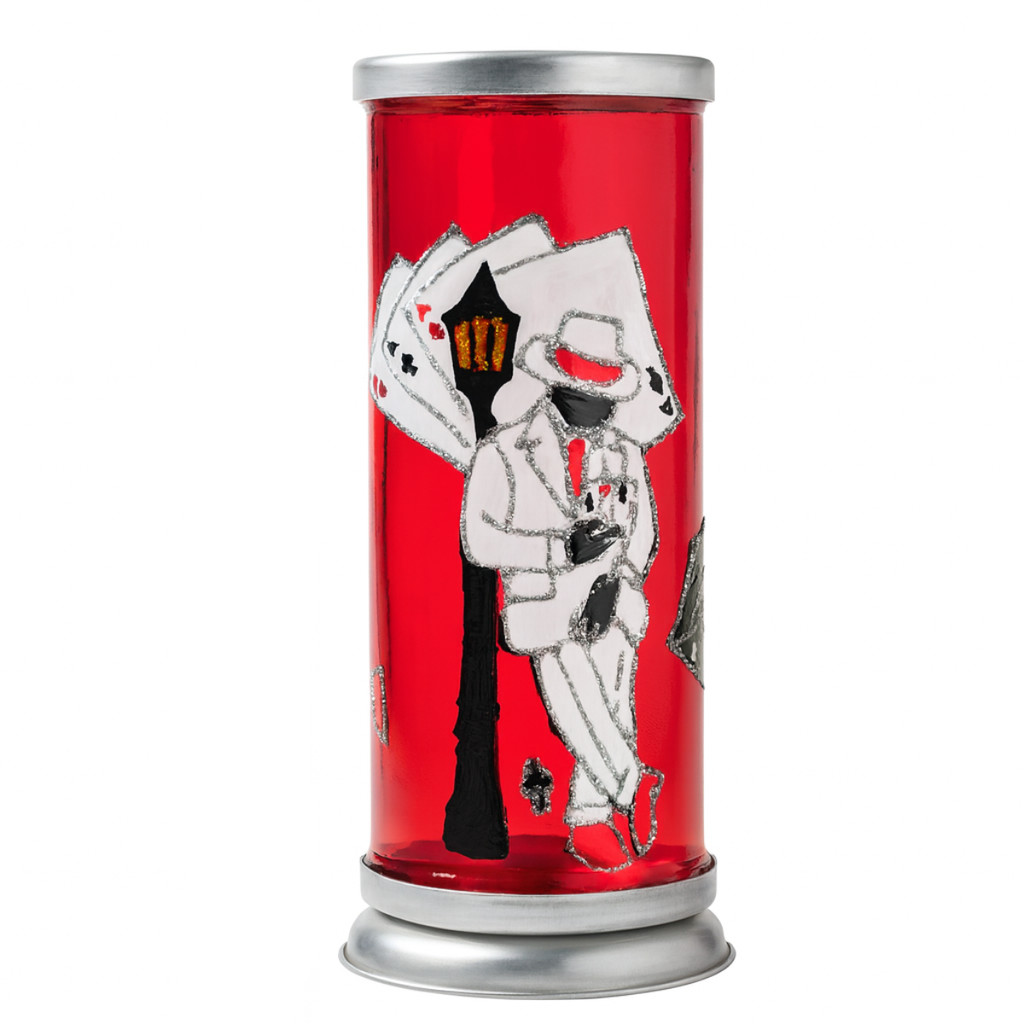 Suporte de Vela Votiva 7 Dias Zé Pelintra Vidro Vermelho Pintura Manual Umbanda em Oferta na Shopee