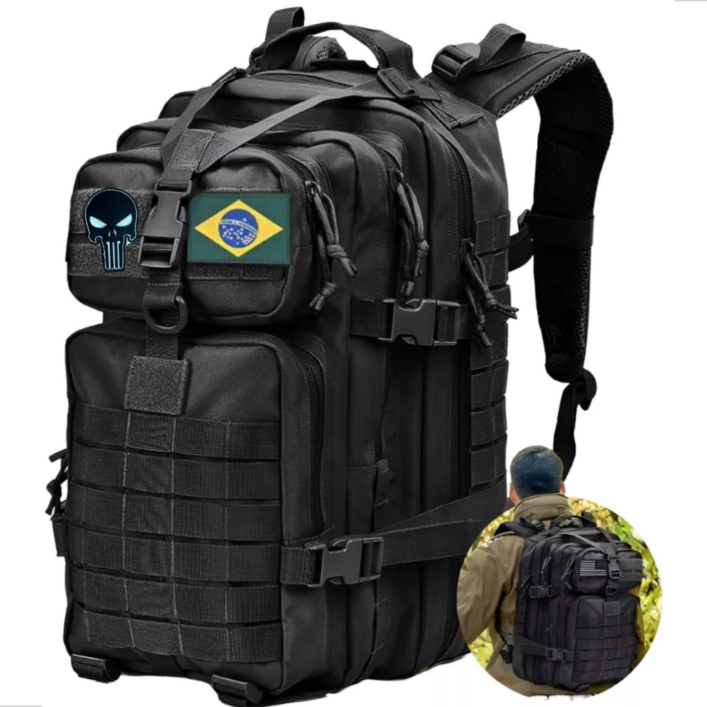 Mochila Tática 50 Litros Reforçada Impermeável Masculina Grande Camping Premium Pronta Entrega