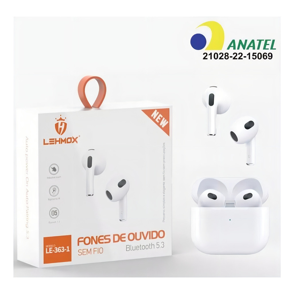 Fone De Ouvido Bluetooth 5.3 Hold On Le-363-1 Cor Branco em Oferta na Shopee