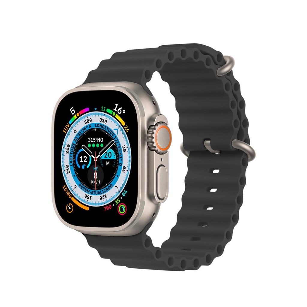 Pulseira para Apple Watch Ultra 49 MM - Oceano Cloud  - Preta - Gshield em Oferta na Shopee