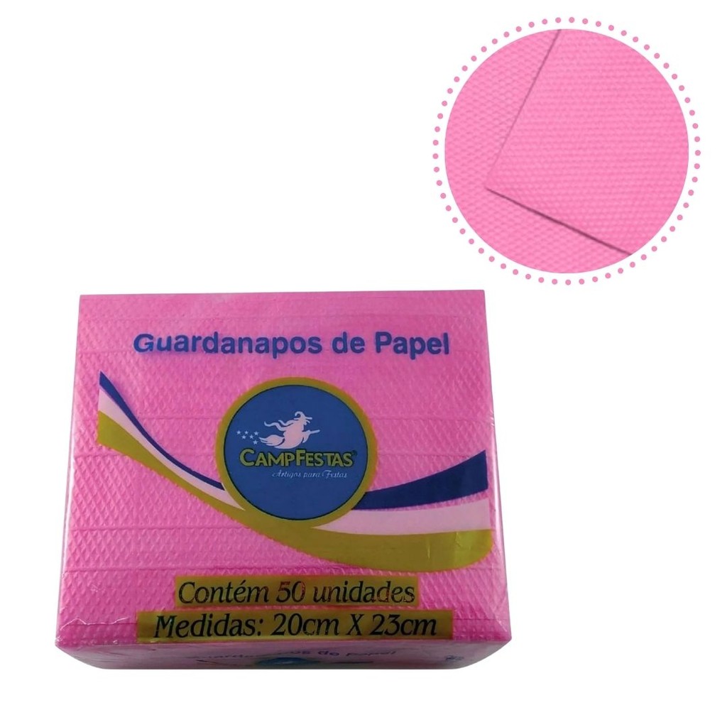 50~300 GUARDANAPOS ROSA CLARO  FESTA 19,5 X 22,5 CAMPFESTA em Oferta na Shopee