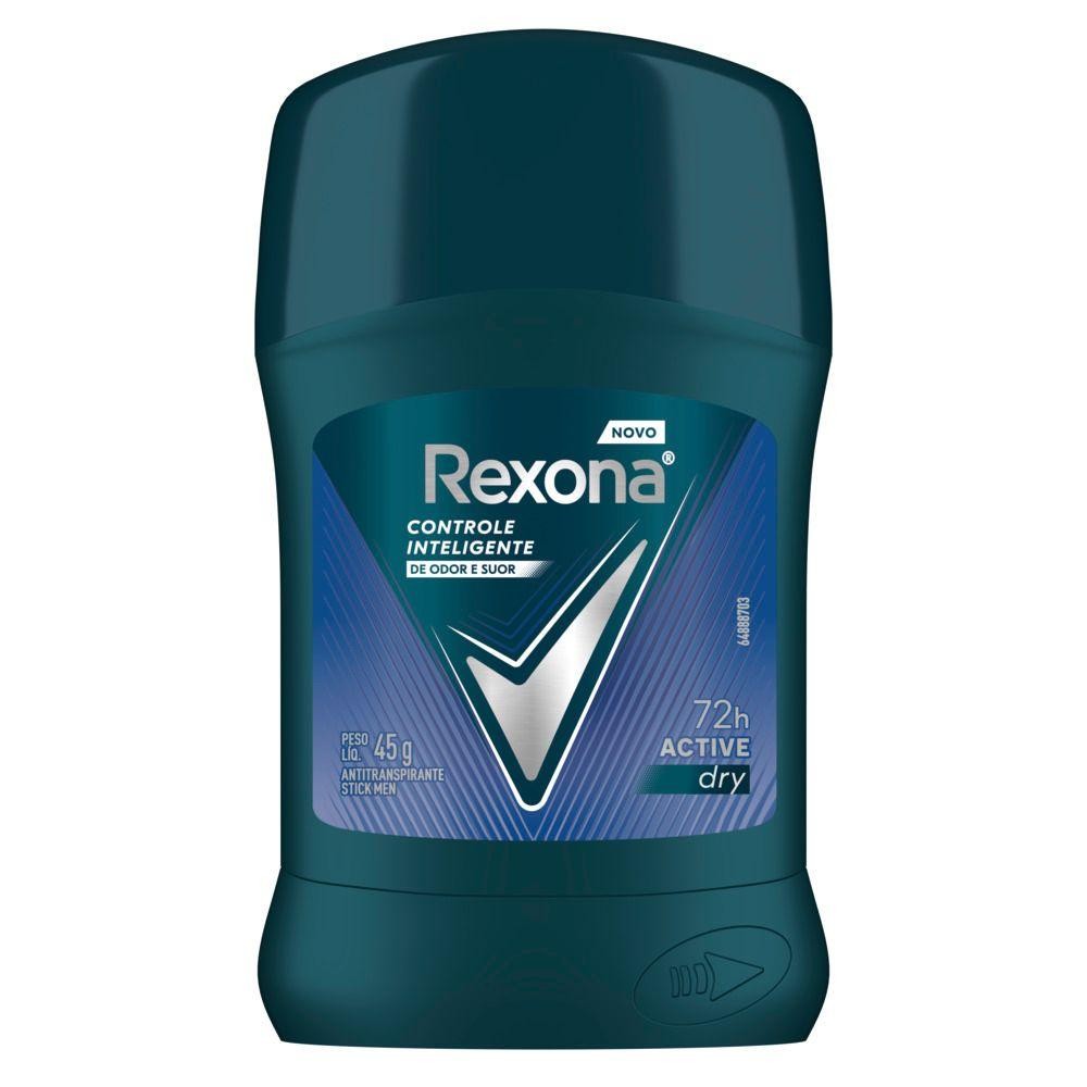 Desodorante Antitranspirante Stick Rexona Active Dry Men 45g em Oferta na Shopee