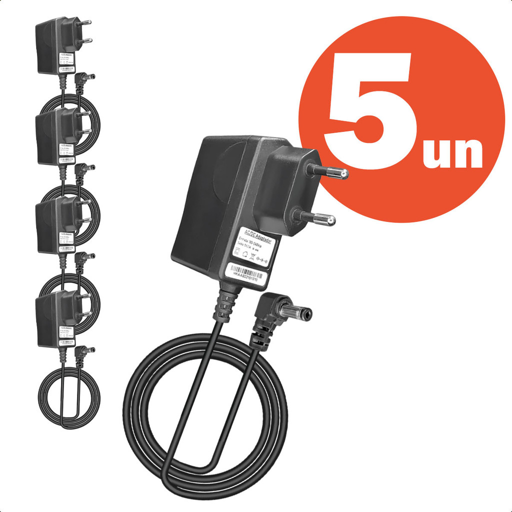 Fonte Adaptadora Chaveada Bivolt 5V/1A 50-60Hz Positiva P4 Pino Grosso 5W