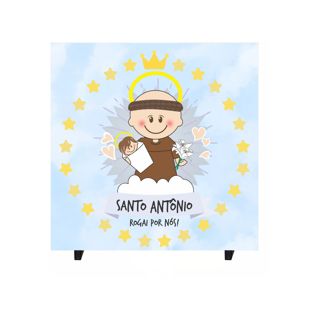 Azulejo Religioso Decorativo Personalizado Santo Antônio