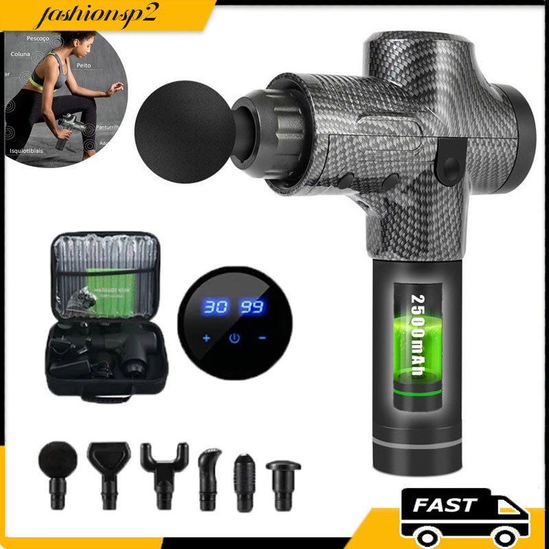 Pistola De Massagem Muscular De Alta Frequência Com Massageador Elétrico Profissional Portátil