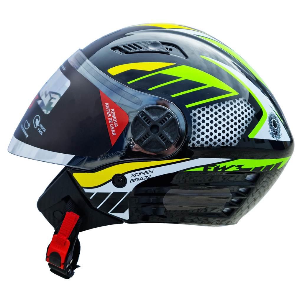 Capacete Fw3 X Open Países Preto Brasil Tamanhos 56 58 60 em Oferta na Shopee