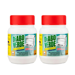 Kit 2 Limpa Forno Fogão Diabo Verde Tradicional Em Pasta C/ Aplicador 250gr Remove Gordura Limpa Fácil