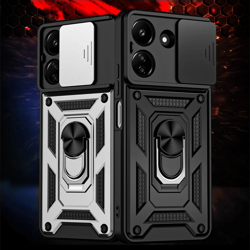Para Redmi 13 4G 13C 15C Xiaomi Poco X7 X6 X5 X4 X3 F5 F6 Pro Nota 14 13 Plus 12 Suporte Armadura Caso