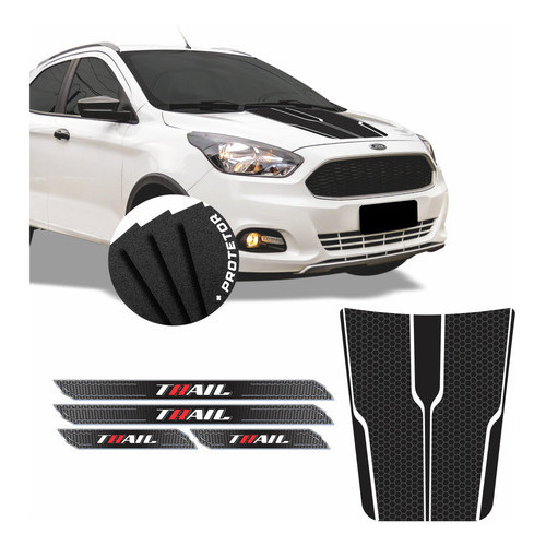 Kit Adesivo Do Capo Ford Ka Trail 2018 + Soleira  Wb535