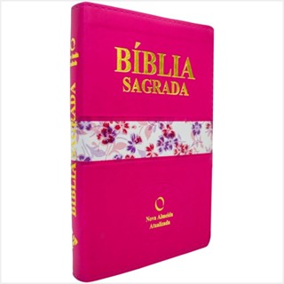 Bíblia Sagrada Feminina NAA Nova Almeida Atualizada - Média Capa Luxo Pink Com Índice em Oferta na Shopee