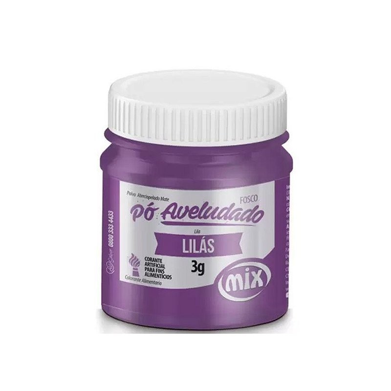 Corante em Pó Alimentício  Aveludado Fosco 3g - Lilás - 01 unidade - Mix - Rizzo - Food & Beverages