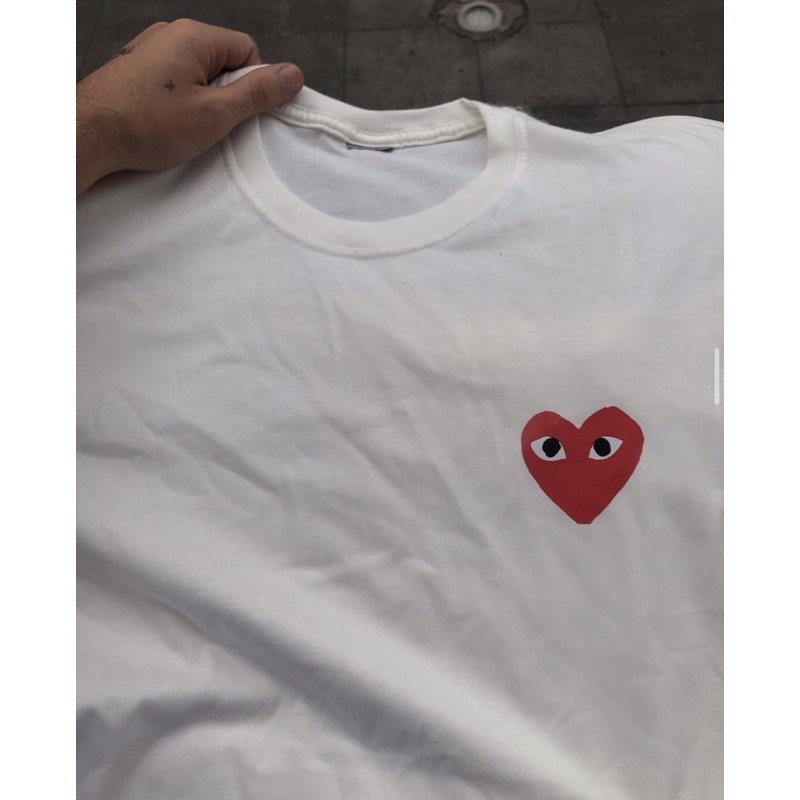 Camiseta Oversized Masculina Feminina T-shirt 100% algodão Play Comme des garçons CDG