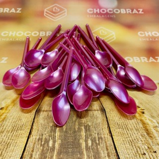 50~250 COLHER SOBREMESA PS ROSA PEROLADO BELLO FESTAS em Oferta na Shopee