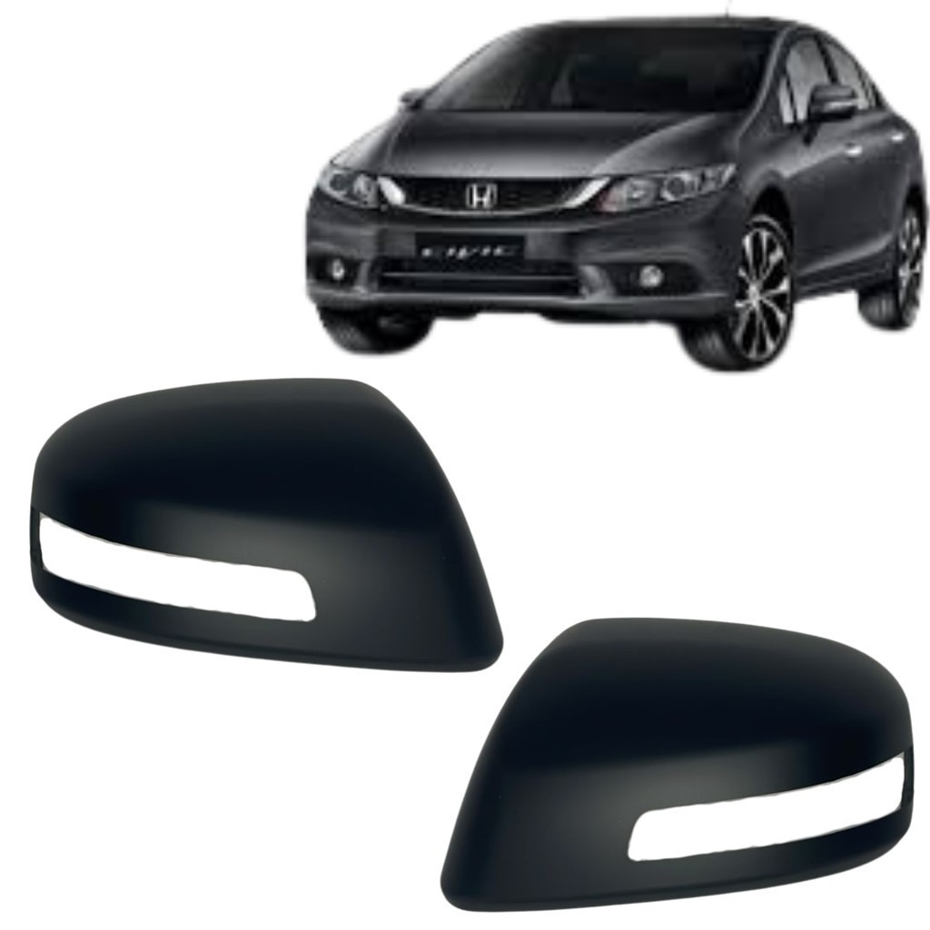 Par Capa Retrovisor Honda Civic 2012 2013 14 A 2016 C/ Pisca