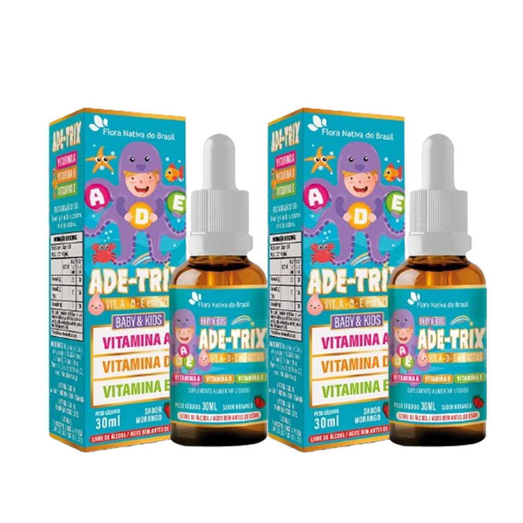Kit 2x Ade-Trix Baby Kids Vitamina A D E 30ml Flora Nativa do Brasil