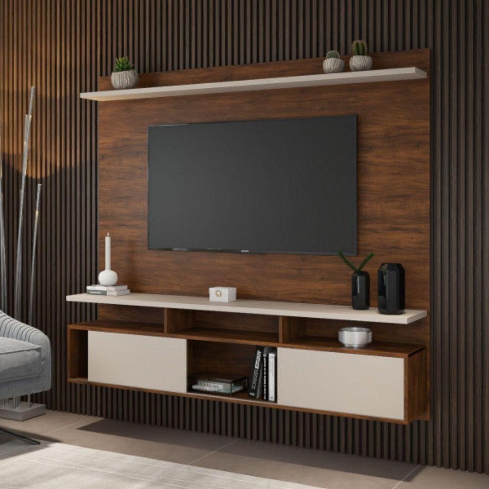Painel Suspenso P/Tv De Até 55" Supreme Imbuia C/Off White em Oferta na Shopee