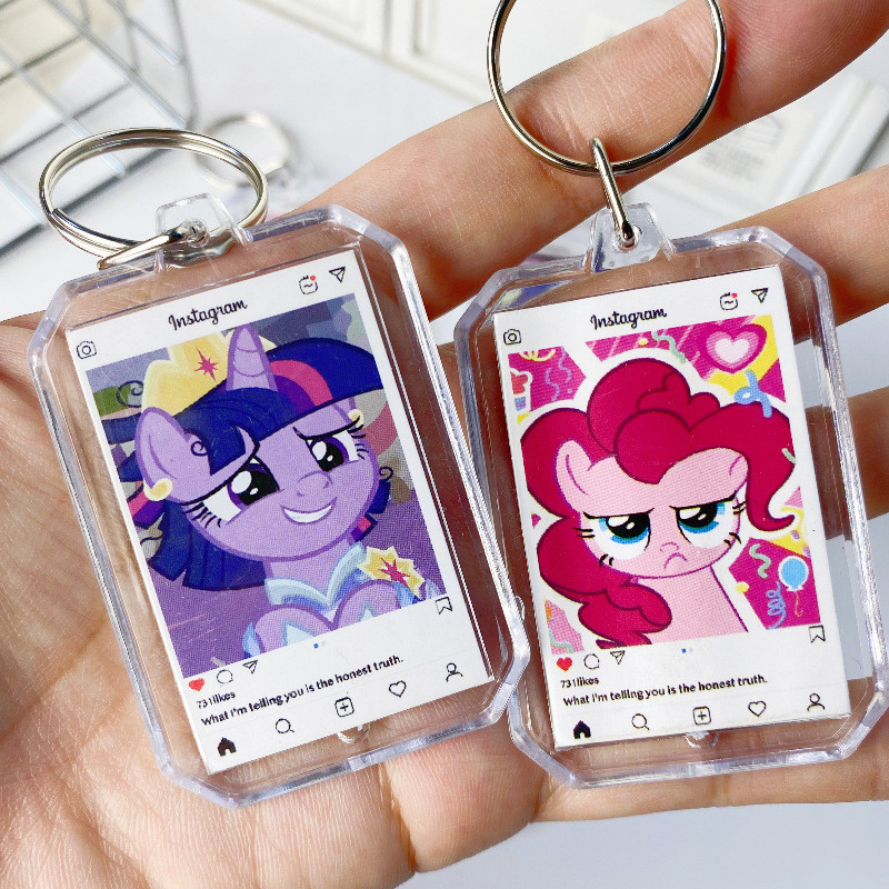 Chaveiro My Little Pony/Fluttershy/Rainbow Dash/Pinkie Pie/Twilight Sparkle/Rarity/Applejack/chaveiro acrílico acrilico/pingente de bolsa/keychain/Pingente de mochila/coleção/decoração/Acessórios/fofo/kawaii/enfeites/anime/decorativo