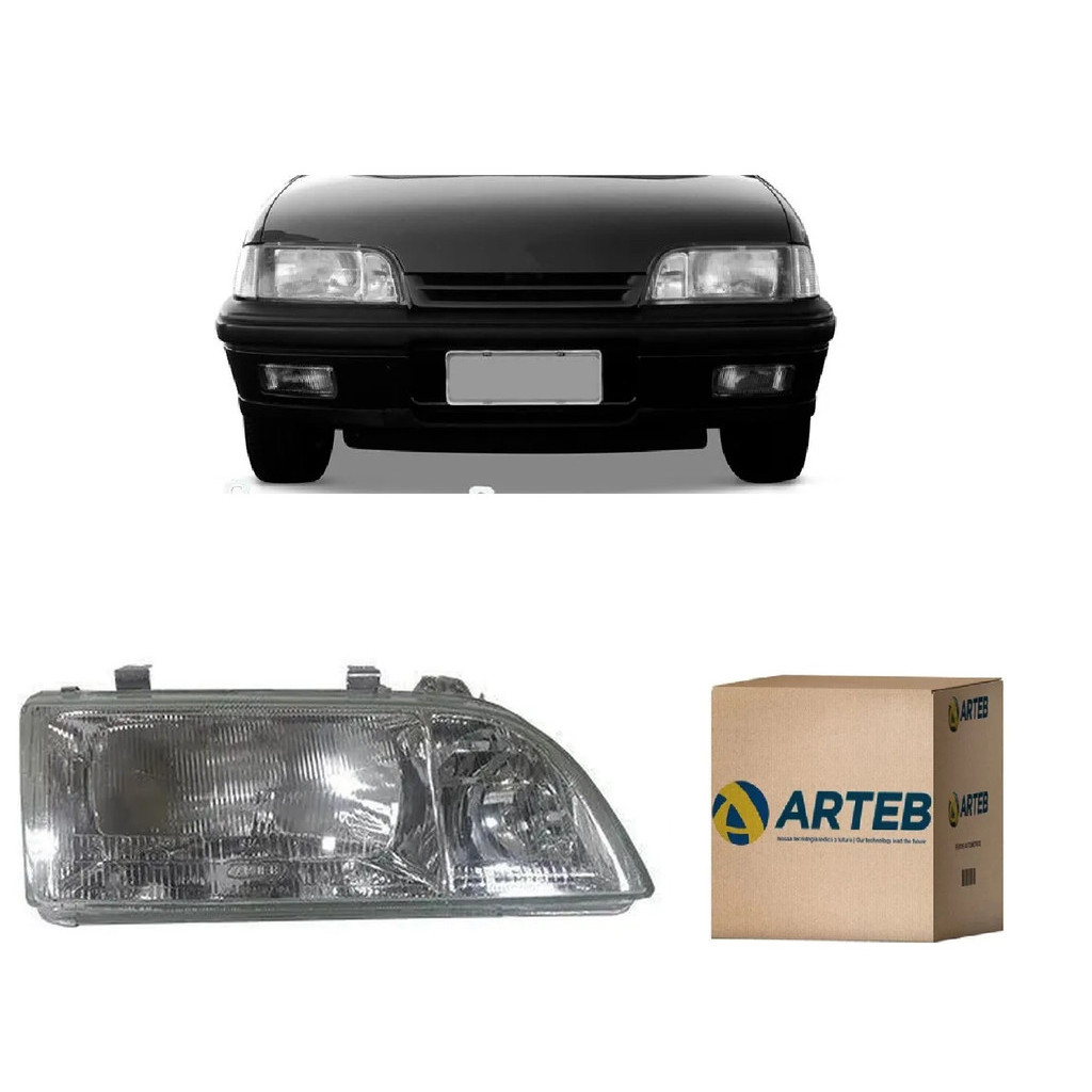 FAROL PRINCIPAL MONZA CLASSIC 91/96 LENTE DE VIDRO COM AUXILIAR ORIGINAL ARTEB LADO DIREITO em Oferta na Shopee
