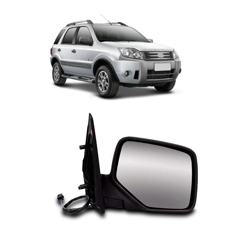 Retrovisor Externo Ecosport 2003 2009 Eletrico Preto Texturizado Lado Direito em Oferta na Shopee