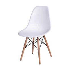 Cadeira Eames Eiffel DSW Base Madeira - Branca