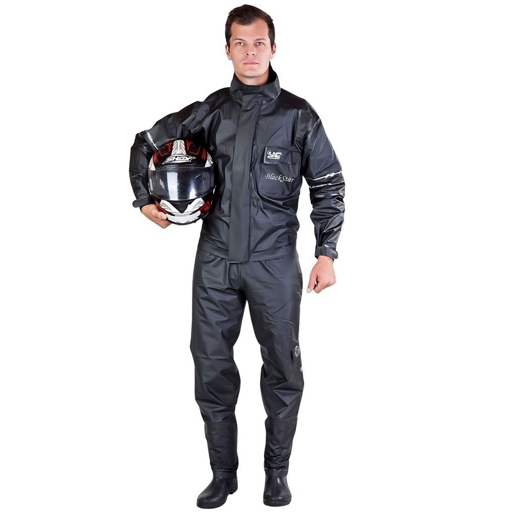 Kit Capa De Chuva Motoqueiro Conjunto Calça Jaqueta Impermeável