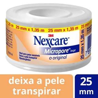 Curativo Nexcare Micropore 25MM X 1,35M Bege em Oferta na Shopee
