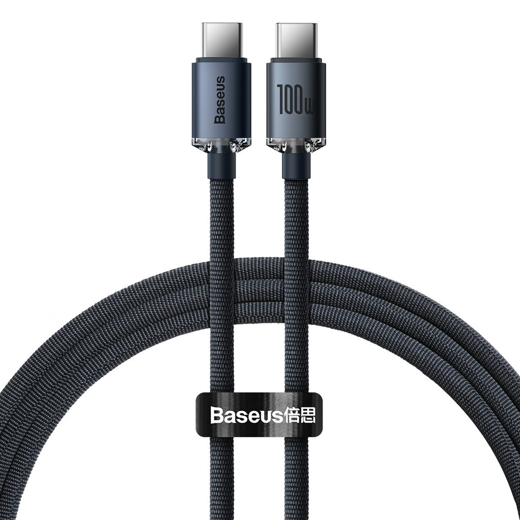 Baseus Cabo Rápido Usb-C para Usb-C Crystal Shine 100w 1,2m Macbook, Notebook e Celulares