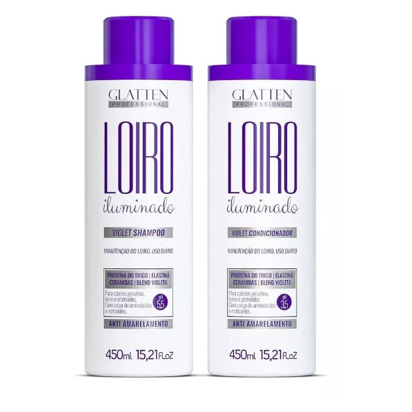 Kit Loiro Iluminado Manutenção Da Glatten - Original - loja autorizada