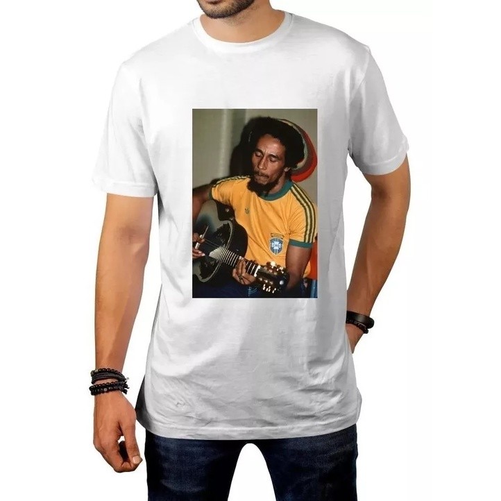 Camisa Bob Marley Camisa Seleção Brasileira Reggae Algodão11
