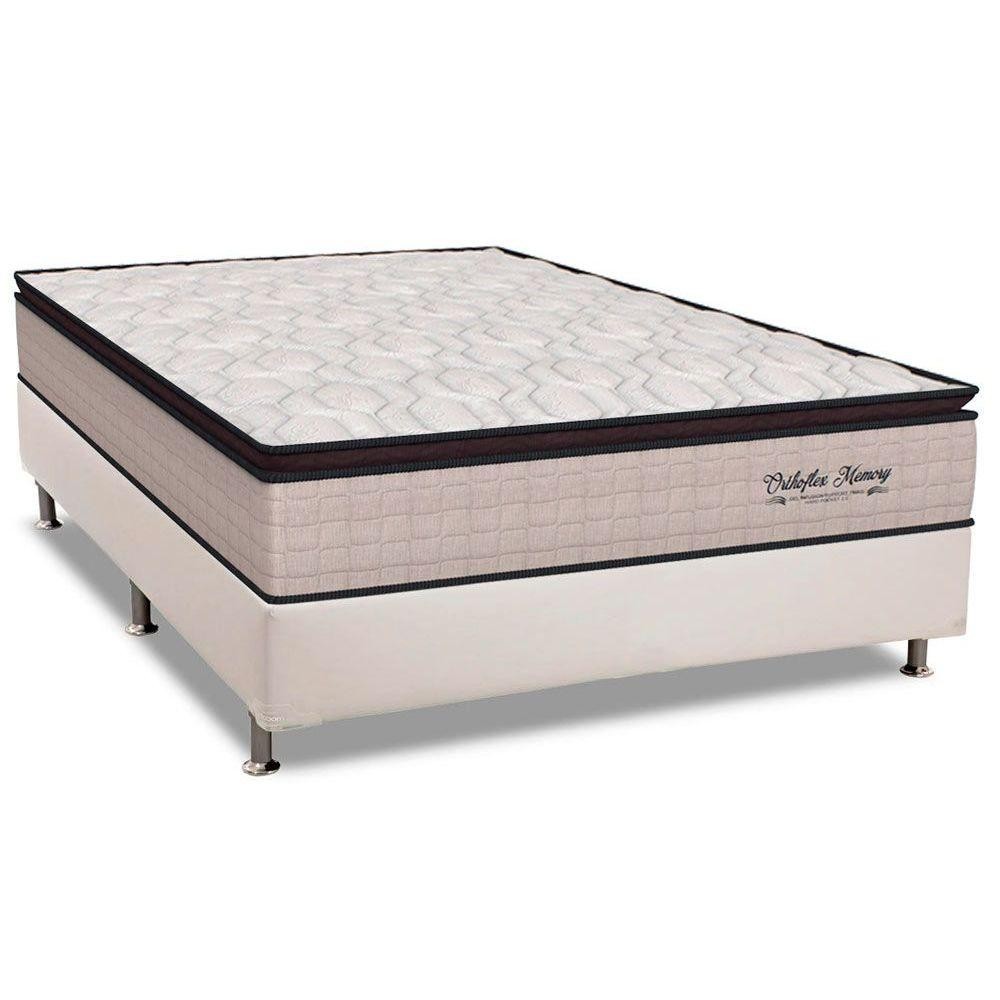 Cama Box Casal: Colchão Molas Ensacadas Orthoflex MasterPocket Memory HP + Base CRC Courano White(138x188) em Oferta na Shopee