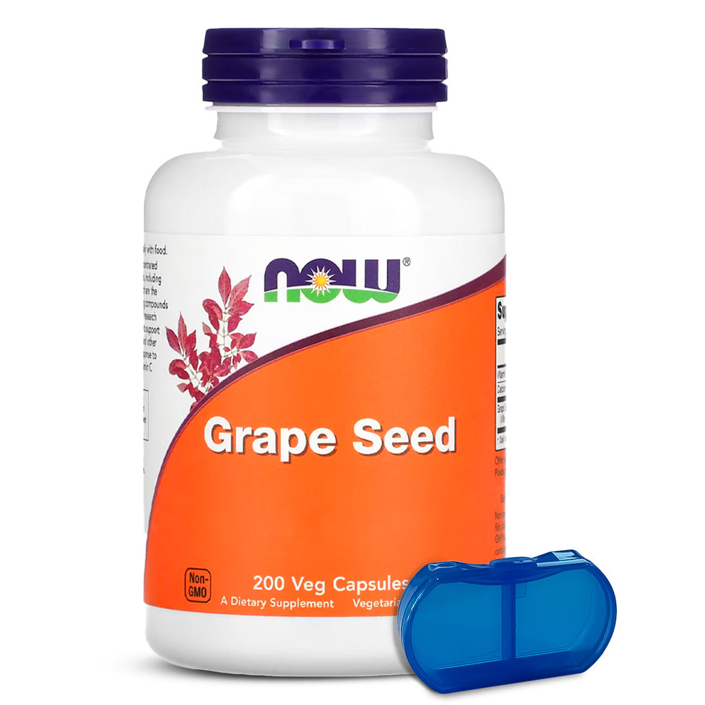 Semente Uva 100mg Now Foods Grape Seed 200Caps Importado + Porta Cápsulas em Oferta na Shopee