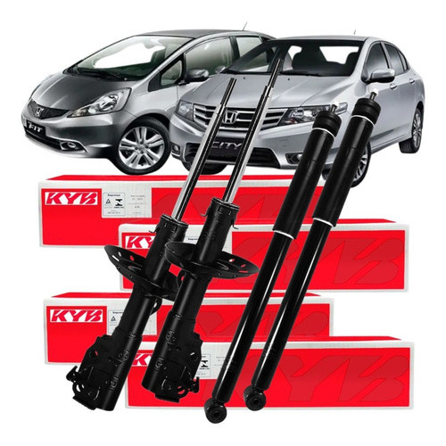 Kit 4 Amortecedor Dianteiro Traseiro Original Kayaba New City Fit 2009 a 2014 em Oferta na Shopee