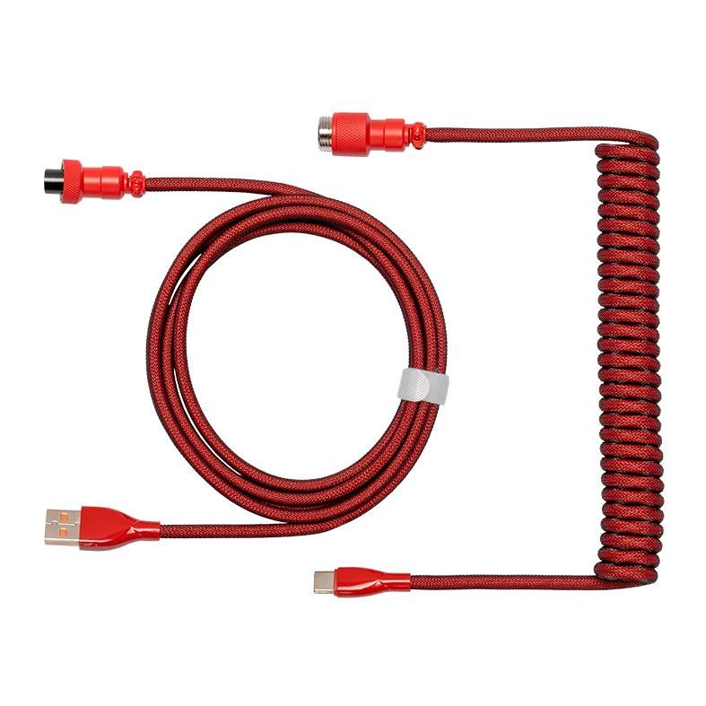 Cabo USB-A Para Tipo C Pichau Meduza R, Trancado, Nylon, GX12, Vermelho, PCH-MR-01