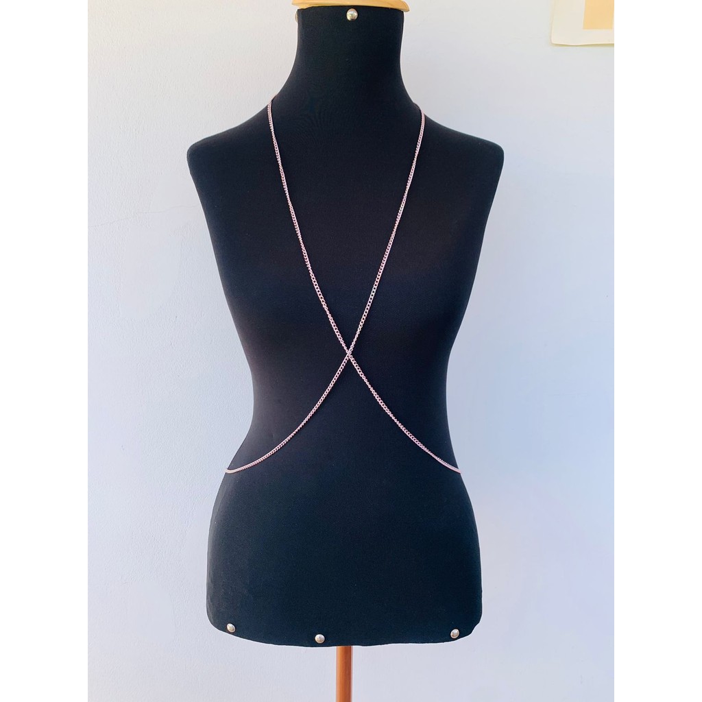 Bodychain Borychian colar de corpo Rosa Bebê Nude