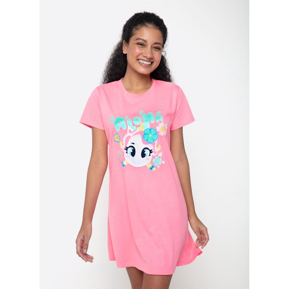 Camisola Manga Curta Algodão Feminina Unicórnio Aloha - Puket - Women Clothes