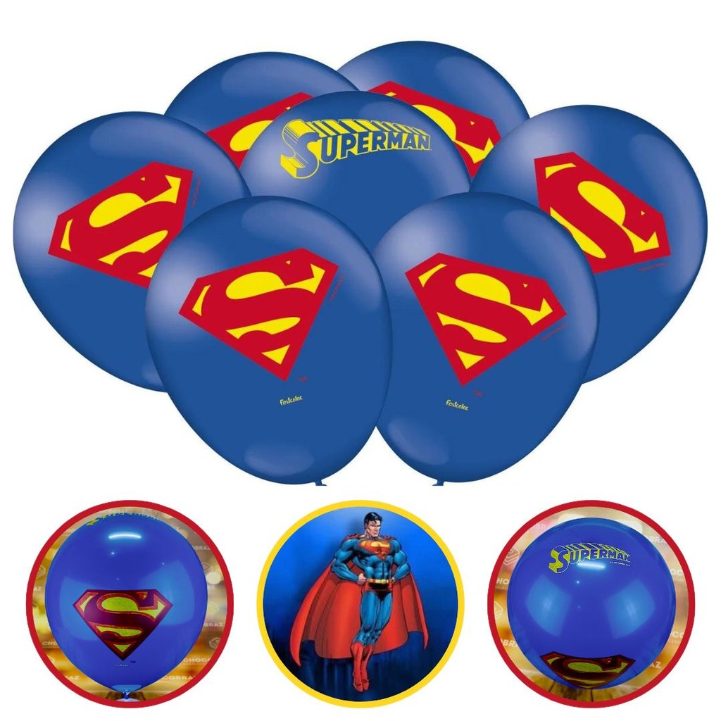 25~125 BALÃO BEXIGA FESTA SUPERMAN n°9 FESTCOLOR em Oferta na Shopee