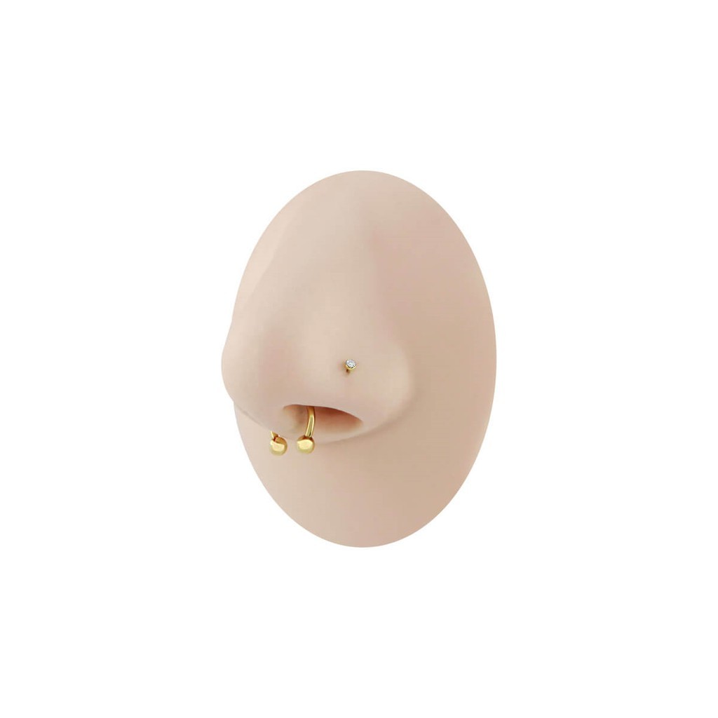 2 Piercing Ferradura Aço Cirúrgico Dourado 8mm — imagem 2 de 2